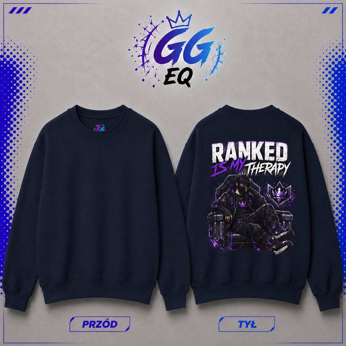 Bluza - "Ranked Is My Therapy" (Tył)