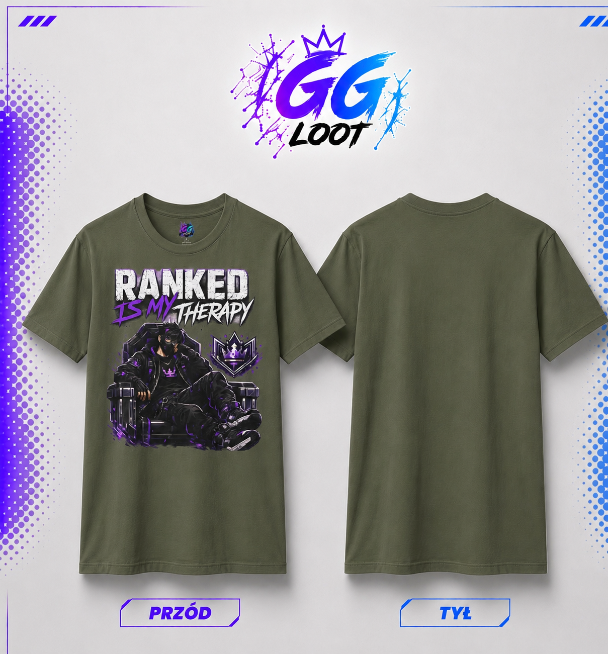 Koszulka "Ranked is my therapy" (Przód)