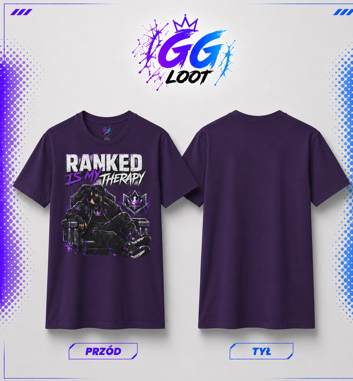 Koszulka "Ranked is my therapy" (Przód)