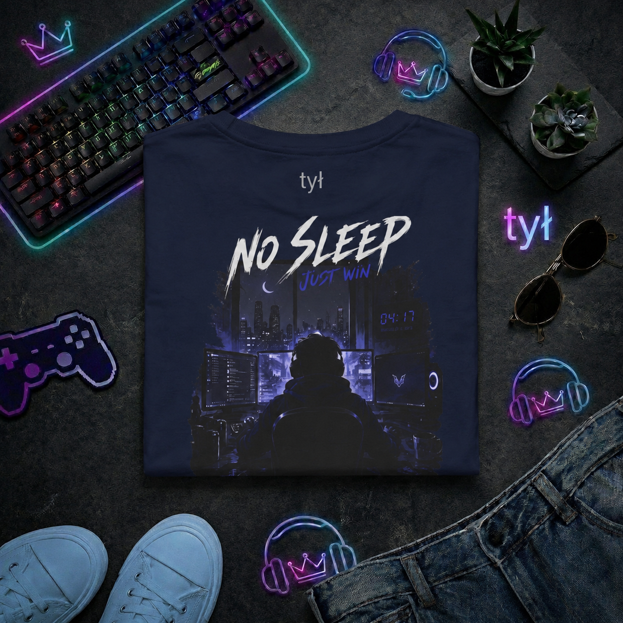 Koszulka "No Sleep, Just Win" (Tył)