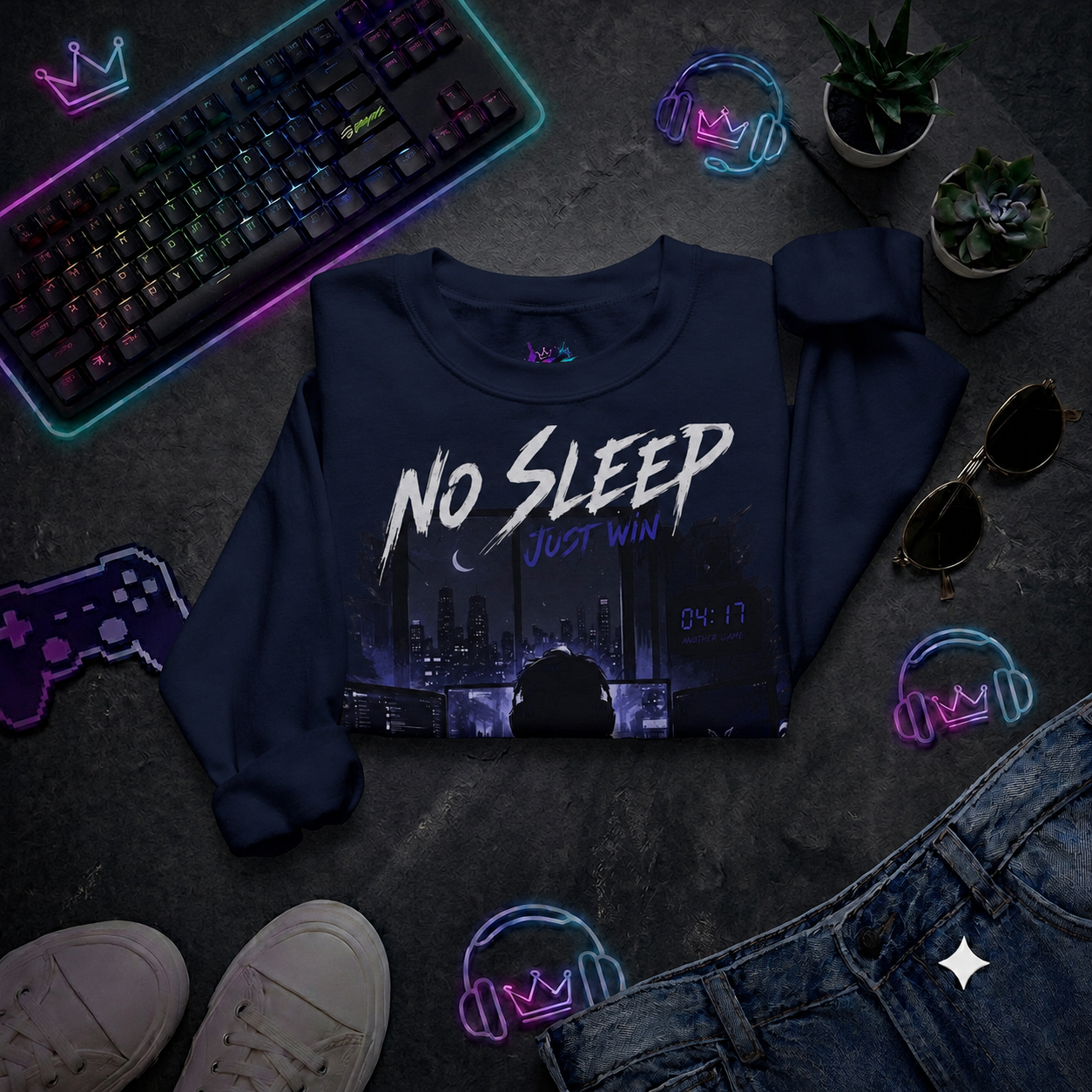 Bluza "No Sleep, Just Win" (Przód)