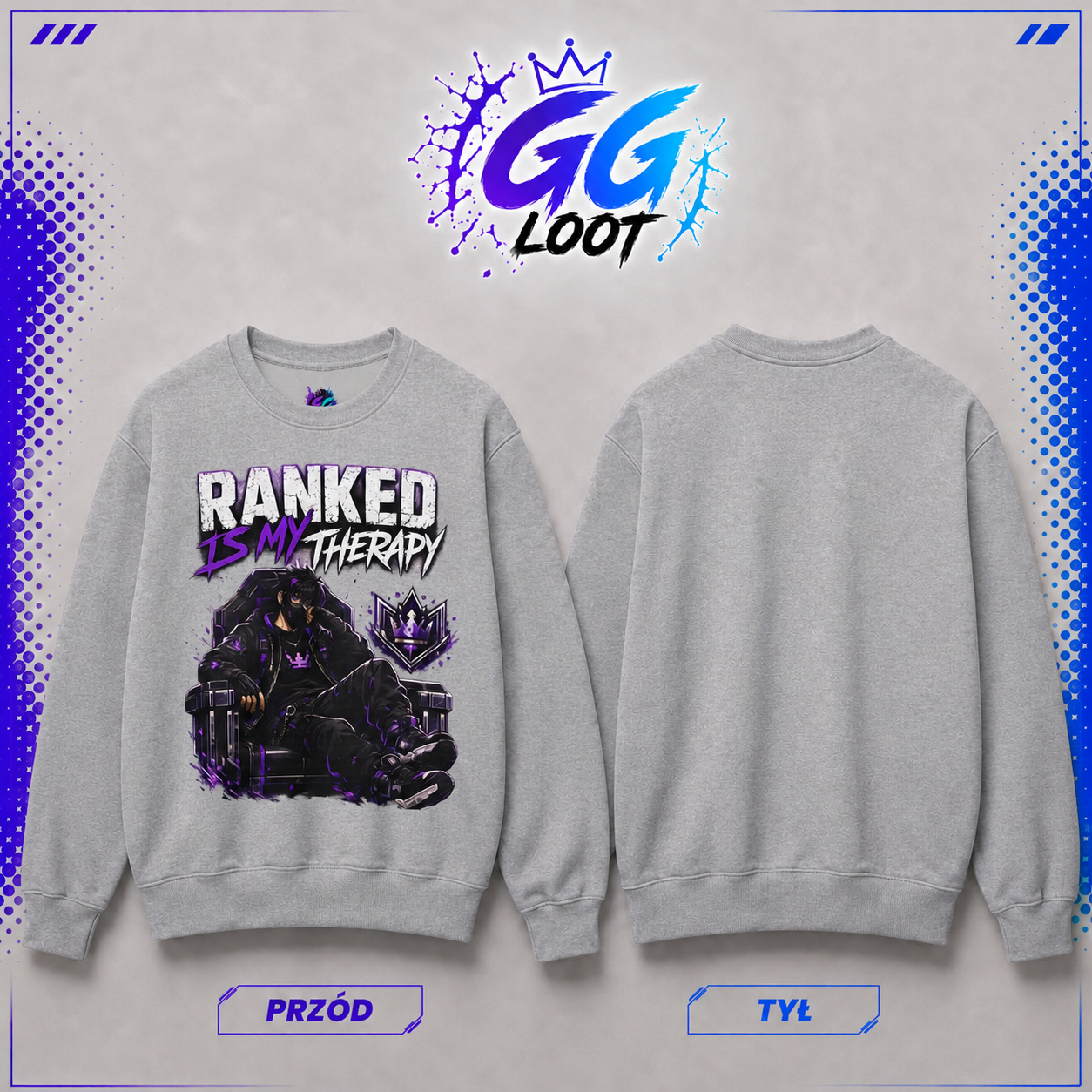 Bluza - "Ranked Is My Therapy" (Przód)