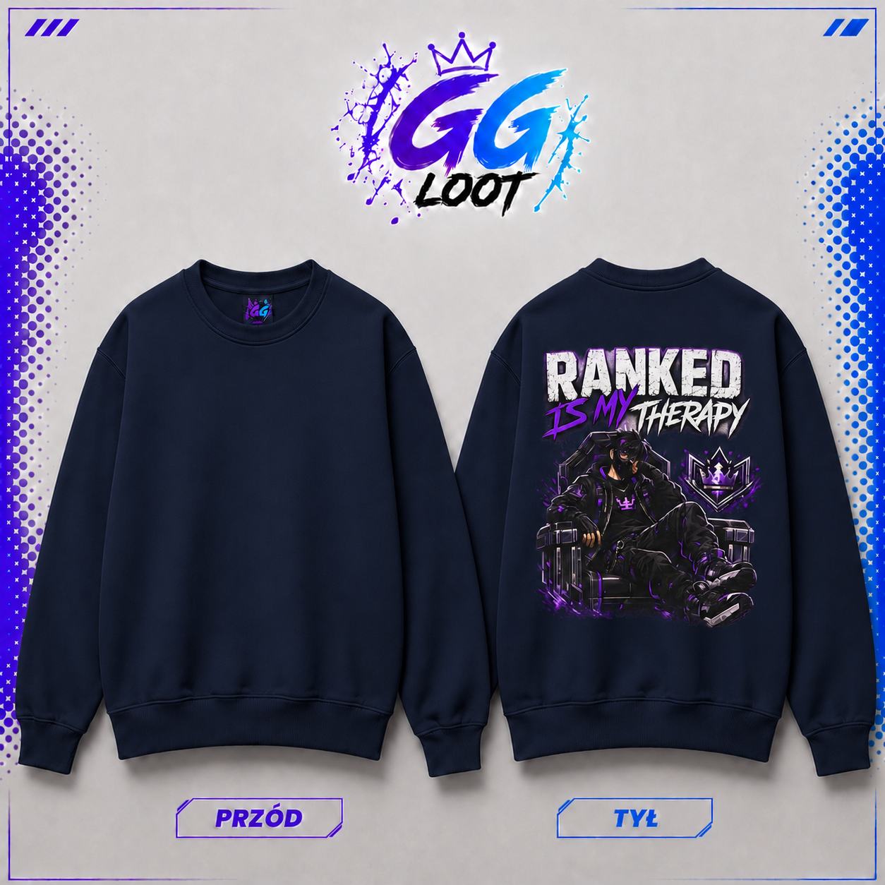 Bluza - "Ranked Is My Therapy" (Tył)