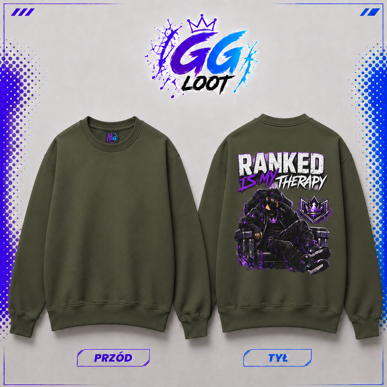 Bluza - "Ranked Is My Therapy" (Tył)