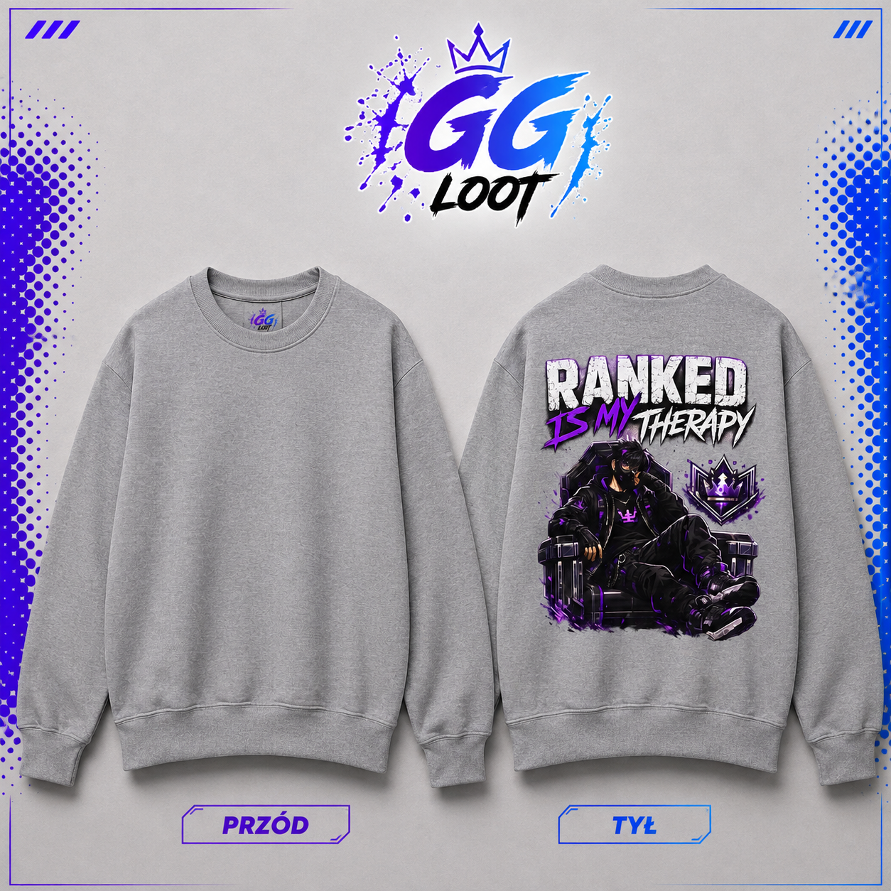 Bluza - "Ranked Is My Therapy" (Tył)