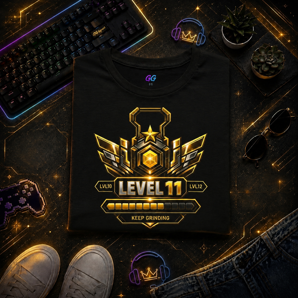 Koszulka - LVL 11 ,,Keep Grinding’’ (Przód)