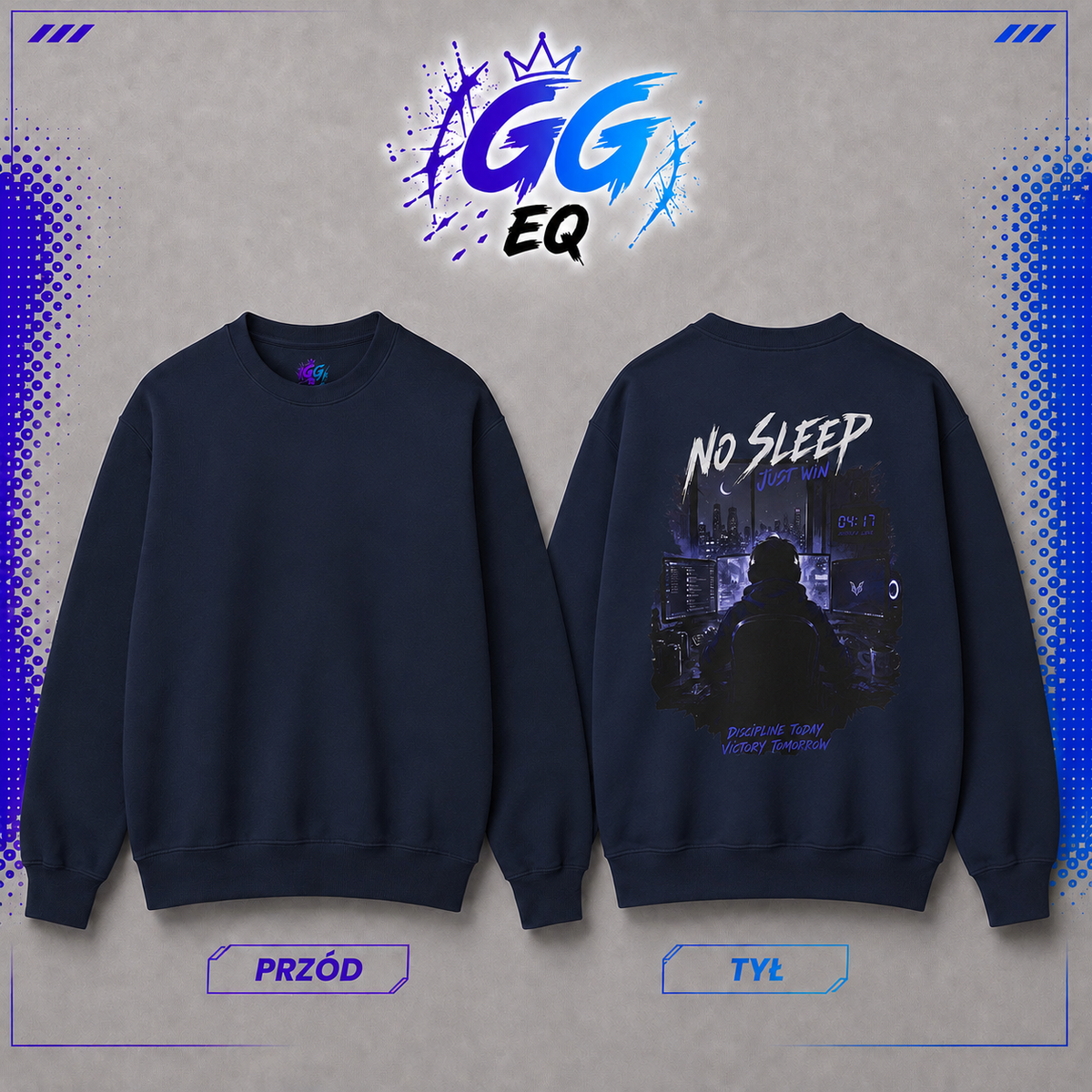 Bluza "No Sleep, Just Win" (Tył)