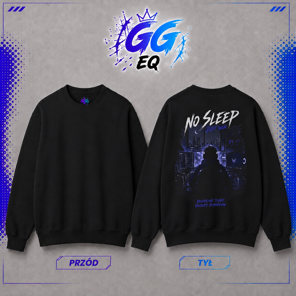 Bluza "No Sleep, Just Win" (Tył)