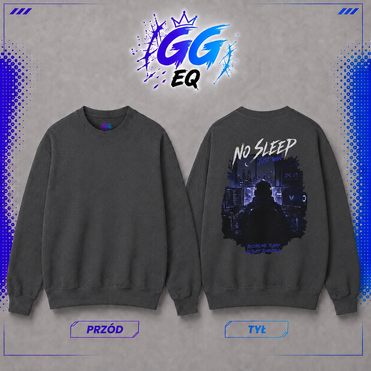 Bluza "No Sleep, Just Win" (Tył)